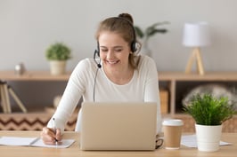 customer service work at home person